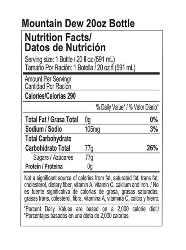 Mountain Dew Soda. 20 Fl Oz (Pack of 24) - Image 2