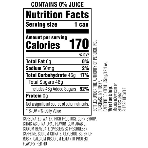Mountain Dew Soda. Spark Raspberry Lemonade. 12 Fl Oz Cans (Pack of 12) - Image 3