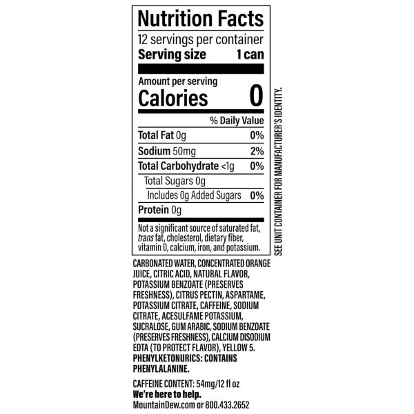 Diet Mountain Dew Soda. 12 Fl Oz Cans (Pack of 12) - Image 2