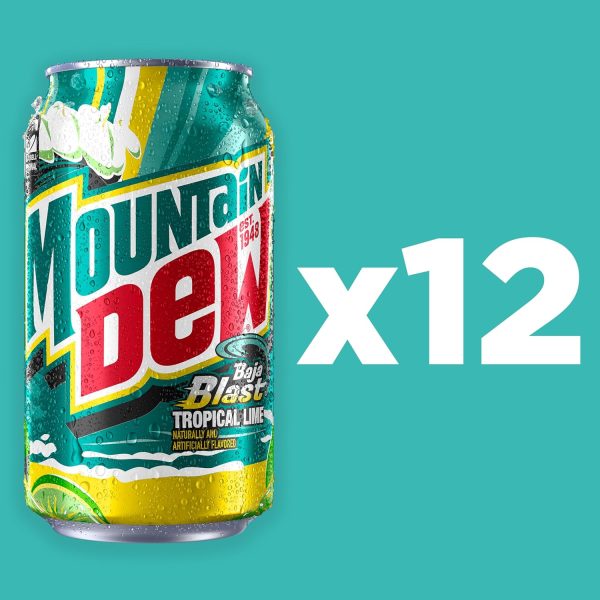 Mountain Dew Baja Blast Cans. 12 Fl Oz Cans (Pack of 12) - Image 3
