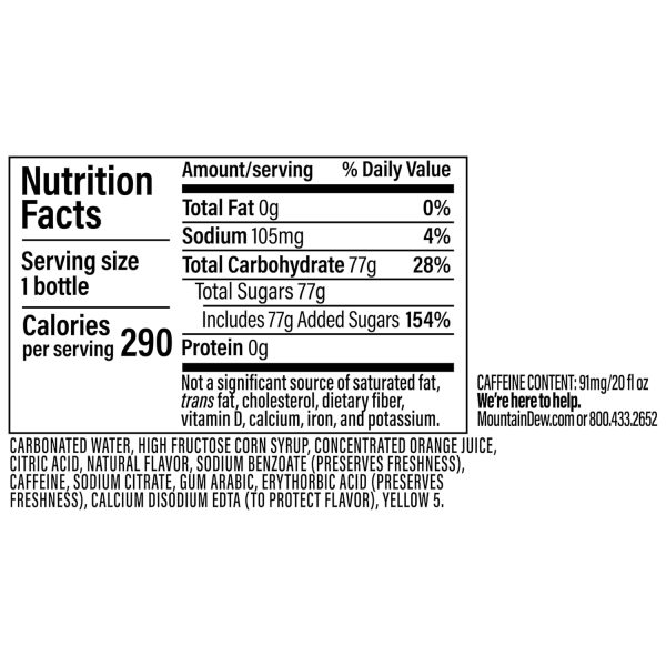 Mountain Dew. 20 Fl Oz Bottle - Image 2